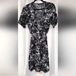 BCBG MaxAzria Black and White Floral Dress